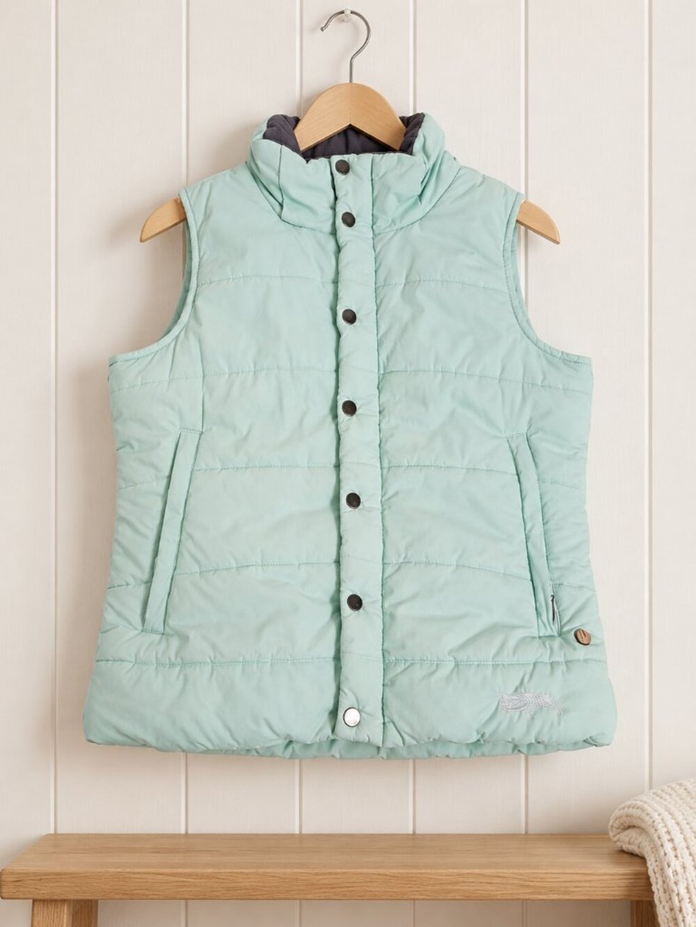 Burton Rancher Puffy Winter Vest Women’s Medium Mint Green Snap Front